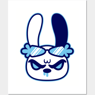 Blue Pro Gamer Bunny Posters and Art